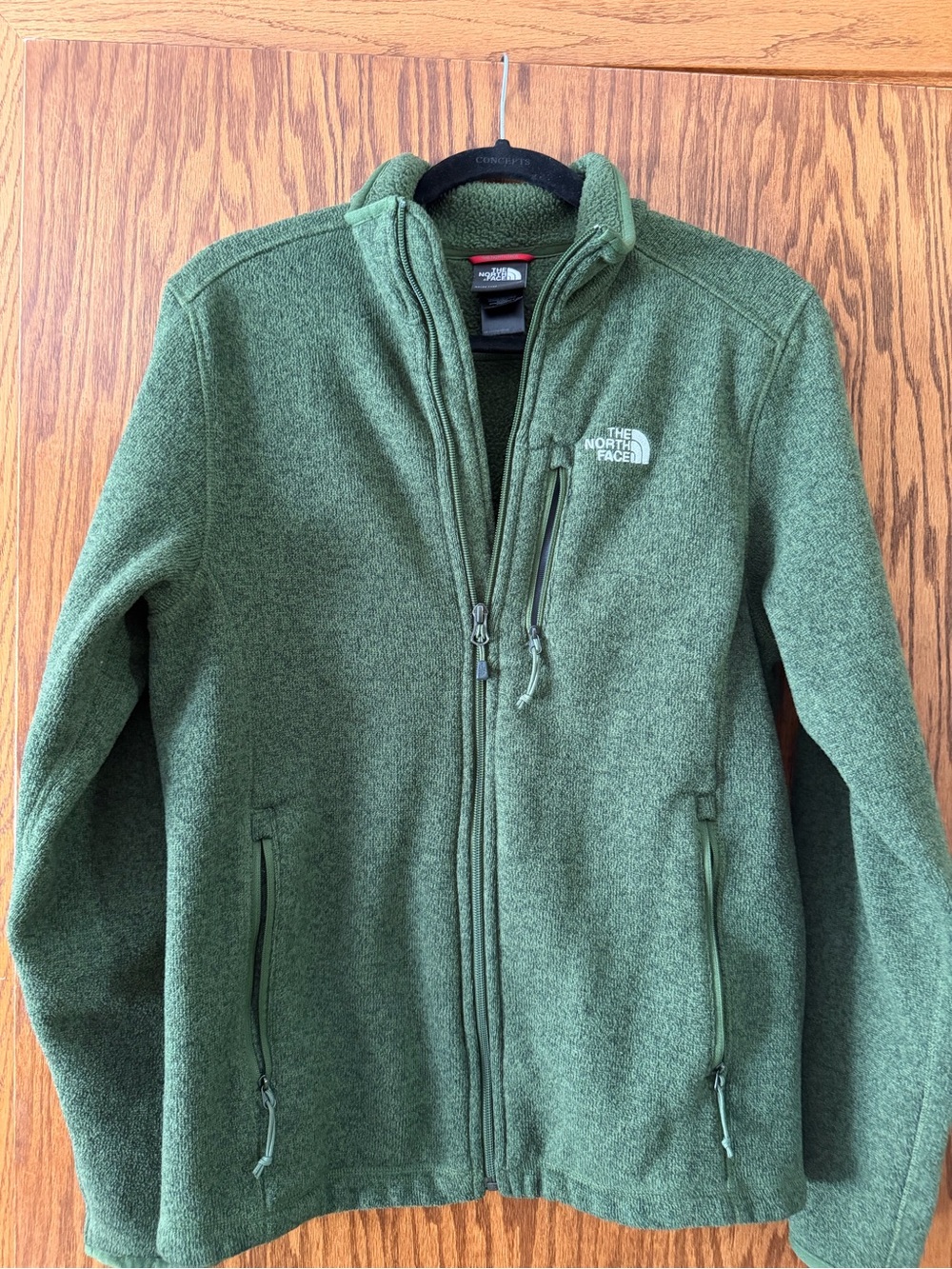 The North Face Men's Olive Green Full-Zip Fleece Jacket